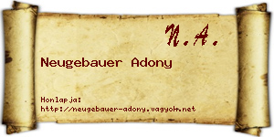 Neugebauer Adony névjegykártya